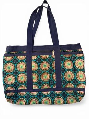 Anthropologie Blue Green Navy tote Bag